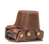 MegaGear MG368 Olympus OM-D E-M10 Mark II, E-M10 (14-42mm) Estuche Ever Ready, Funda de cuero, de pronto uso, con correa - Marrón Oscuro
