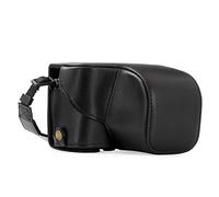MegaGear MG406 Sony Alpha A6300, A6000 (16-50 mm) Estuche Ever Ready, Funda de cuero, de pronto uso, con correa - Negro