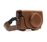 Megagear, MG589, Estuche Ever Ready, Funda de Pronto Uso de Cuero, con Correa Para Sony Cyber-Shot DSC-RX100 Vi, DSC-RX100 V, DSC-Rx100 IV- Marron Oscuro