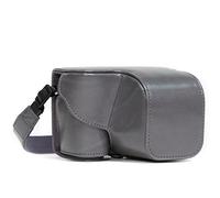 MegaGear MG677 Sony Alpha A6300, A6000 (16-50 mm) Estuche Ever Ready, Funda de cuero, de pronto uso, con correa - Gris