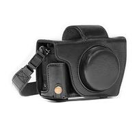 MegaGear MG688 - Funda de Piel con Correa para cámara de Fotos Canon PowerShot G5 X, Color Negro