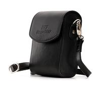 MegaGear MG700 Estuche de cuero, con correa compatible con Panasonic Lumix DC-TZ95, DC-TZ90, DMC-LX15, DMC-TZ80, DMC-TZ100 - Negro