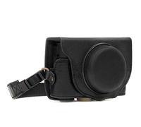 MegaGear MG874 Ever Ready, Funda de pronto uso de cuero auténtico, con correa para Sony Cyber-shot DSC-RX100 VI, DSC-RX100 V, DSC-RX100 IV - Negro