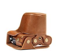 MegaGear MG919 Olympus PEN E-PL8 Estuche Ever Ready, Funda de cuero, de pronto uso, con correa - Marrón claro