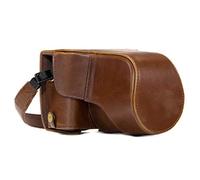 MegaGear MG982 Estuche Ever Ready, Funda de Cuero, de Pronto Uso, con Correa Compatible con Fujifilm X-T30, X-T20, X-T10 (16-50mm / 18-55mm Lenses) - Marron Oscuro