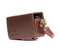 MegaGear Para MG1144 Sony Cyber-shot DSC-HX99, DSC-HX95, DSC-HX80, DSC-HX90V, DSC-WX500 - Estuche de cuero, con correa - Marrón Oscuro