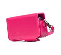 MegaGear Para MG1210 Sony Cyber-shot DSC-HX99, DSC-HX95, DSC-HX80, DSC-HX90V, DSC-WX500 - Estuche de cuero, con correa, Rosa
