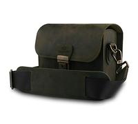 MegaGear Pebble MG1723 - Bolso Bandolera de Piel para cámaras réflex Digitales y sin Espejo, Color Verde