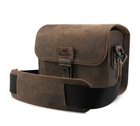 MegaGear Pebble MG1724 - Bolso Bandolera de Piel para cámaras réflex Digitales y sin Espejo, Color Canela