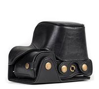 MegaGear - Piel Genuina Bolsa de Funda Protectora Para Sony Alpha A6000, A6300 con 16-50mm (Negro)