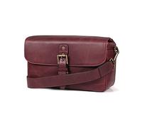 MegaGear Torres Mini Bolsa de mensajería de la cámara de Cuero Genuina para cámaras sin Espejo, instantáneas y DSLR - Maroon - Granate