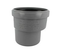 MegaHaustechnik HT Reductor excéntrico con manguito DN110 x tubo DN125, para tubo de diámetro exterior de 110 mm a extremo de enchufe exterior de 125 mm de diámetro, reducción de ampliación, reductor
