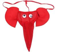 MEGAHERZ Elefante Tanga Sexy Slip Hombres Boxer Low Rise Trunk Hombres Tanga Pantalones Cortos Vientre Bolsa Slips Strings Divertido G-String Lover Regalo, rojo, Talla única
