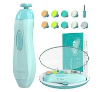 Megainvo Lima de Uñas para Bebés, Cortaúñas Bebé Eléctrico con Luz LED para Uñas y Dedos, Kit de 10 Cabezas de Lima Intercambiables para Niños Recién Nacidos y Adultos Cuidado Seguro (Verde)