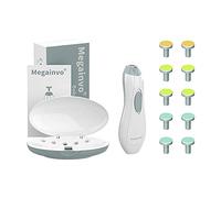 Megainvo Lima de Uñas para Bebés, Cortaúñas bebé Eléctrico con Luz LED para Uñas y Dedos, Kit de 10 Cabezas de Lima Intercambiables para Niños Recién Nacidos y Adultos Cuidado Seguro (Gris)