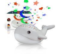 MegaLight Luz nocturna bebé cielo de estrellas | proyector cielo de estrellas luz nocturna blanco cálido y proyector de estrellas RGB en 3 colores proyector de estrellas luz nocturna niños WILLY WHALE