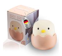 MegaLight Luz nocturna LED niños | Luz nocturna bebé sin piezas pequeñas tragables | Luz lactancia táctil regulable | Lámpara de noche carga USB | Eggy Eggy