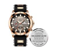 MEGALITH Reloj Hombre Grande Cronografo: Relojes de Pulsera Negro Impermeable Deportivo Analógico - Regalo para Esposo Padre Aniversario Cumpleaños