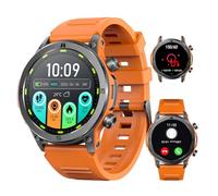 MEGALITH Reloj Inteligente Hombre Llamadas: Whatsapp Smartwatch Bluetooth Compatible con Android iOS - Relojes de Pulsera Presión Arterial - Reloj para Actividad Fitness Naranja