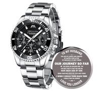 MEGALITH Relojes Hombre Acero Inoxidable Relojes Grande de Pulsera Cronógrafo Impermeable Elegante Reloj Analógico Hombre Diseñador Luminosa Fecha, Regalos para Hombres