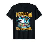 Megalodon Is My Spirit Animal Fun Beachwear para los amantes de los tiburones Camiseta