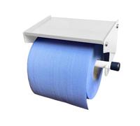 MegaMaxx Dispensador de rollos azul montado en la pared, soporte de rollo azul con estante de almacenamiento, dispensador y soporte industrial de toallas de papel, ideal para oficina, hogar, almacén