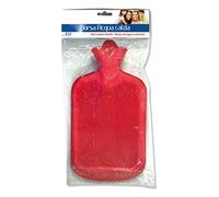 Megaplast - Bolsa de agua caliente de 2 litros, de látex natural de alta calidad con superficie laminada, bolsa de agua caliente ideal para aliviar el dolor de cuello, hombro, manos, reumatismo, rojo