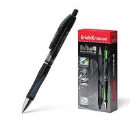 Megapolis - Bolígrafo retráctil (0,35 mm, 12 unidades, escritura fácil y suave, forma ergonómica y delgada, accesorios de escritorio con mango de goma), color negro