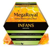 Megaroyal Infans con jalea real y própolis, 20 ampollas, DietMed | Fórmula infantil - Jalea real - Própolis y probiótico - Vitaminas y minerales - Sabor fresa