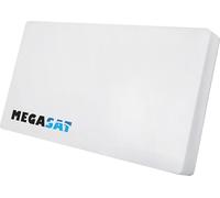 Megasat Antena Plana D2 Profi-Line - Antena Plana satelital (2 usuarios, LNB Intercambiable, instalación en Pared, Soporte para mástil/balcón o Ventana) - Blanco