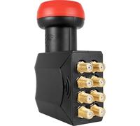 Megasat Diavolo LNB Octo - LNB Universal (Compatible con 8 usuarios, Conectores F chapados en Oro, para exigencias máximas, 0,1 dB de Ruido) - Negro/Rojo