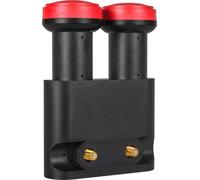 Megasat Diavolo Monoblock LNB Doble - LNB Universal (Compatible con Astra y Hotbird, 2 usuarios, 0,1 dB) - Negro/Rojo