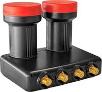 Megasat Diavolo Monoblock Quad LNB - LNB universal (apto para Astra y Hotbird, 4 usuarios, 0,1 dB) - Negro/Rojo