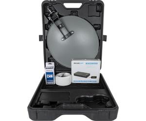 Megasat Kit Sat en maletín HD - Maletín de Camping con Receptor HD | Incluye antena parabólica, cable coaxial de 10 m, LNB single, base de ventosa, soporte para mástil