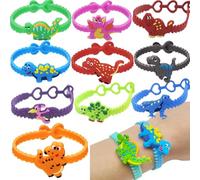Megaser 30 Pulseras Niños Cumpleaños Dinosaurios, Pack Regalos Sorpresas Guardería, Colegio, Primaria, Piñata, Ideal Regalitos Cumpleaños Niños Invitados