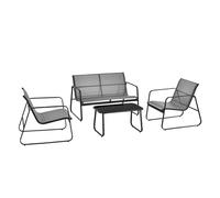 Megashopitalia Juego de salón de jardín con sofá y 2 sillones y Mesa de café con Tablero de Cristal