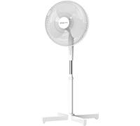 Megashopitalia Ventilador de pie 45 W metal ABS 3 aspas 3 velocidades diámetro 40 oscilación inclinación altura regulable (blanco)