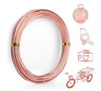 MEGAVOW 1.5m x 20m Alambre Hilo de Aluminio Metálico, Alambre Manualidade para Joyería Escultura, Alambre Floral para Bonsai, Alambre Doblable de Artesanal, Oro Rosa