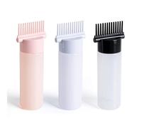MEGAVOW 3 Piezas Botella Aplicadora para Cabello 180ml, Aplicador Aceite Pelo para Raíces con Escala Graduada, Botella Aplicadora de Tinte de Peine Raíz Tratamiento del Cuero Cabelludo Esencial