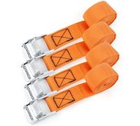 MEGAVOW 4 Pcs Cinchas Correa de Amarre Rapido Hebilla, Resistente, Correa de Amarre para Portabicicletas, 2.5 M, Portaequipajes de Coche, Surf, Bici, Kayak, Moto
