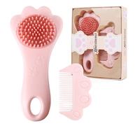 MEGAVOW Cepillo de Pelo Set de Bebé, Epillo de Ducha, Juego De Cepillo y Peine, Peine Costra Láctea para Recién Nacidos y Bebés, Silicona Súper Suave