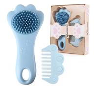 MEGAVOW Cepillo de Pelo Set de Bebé, Epillo de Ducha, Juego De Cepillo y Peine, Peine Costra Láctea para Recién Nacidos y Bebés, Silicona Súper Suave