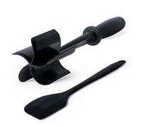 MEGAVOW Juego de 2 picadores de carne picados con espátula de silicona, utensilios de cocina de nailon resistente al calor para hamburguesas, carne picada, pavo, carne de res, mantequilla, papa