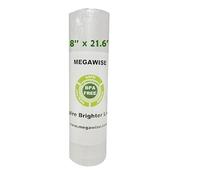 Megawise Bolsas selladoras al vacío, 8 pulgadas de ancho x 21.6 pies de largo, compatibles con Megawise y la mayoría de selladores al vacío, rollos duraderos y sin BPA para almacenamiento de alimentos