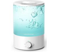 MEGAWISE Humidificador de niebla fría de 3,5 L, vaporizador ultrasónico ultrasónico ultra silencioso con diseño de relleno superior, difusor de aceite esencial, luz nocturna de 7 colores y apagado