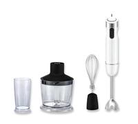MEGAWISE - Licuadora de mano de inmersión 5 en 1 de 1000 W, batidora con batidor, espumador de leche, picador de alimentos y precipitados, batidora de mano de acero inoxidable de múltiples velocidades