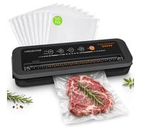 Megawise potente y compacta máquina de sellado al vacío máquina de sellado automático de alimentos de un clic (Máquina negra)