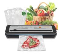 Megawise potente y compacta máquina de sellado al vacío máquina de sellado automático de alimentos de un clic (Gris de la máquina)