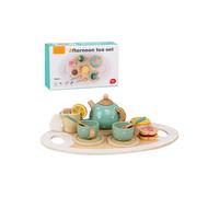 MEGAWISE Wooden Tea Set - Role Play - 10 Pieces - For Children Aged 3-5 - Educational
