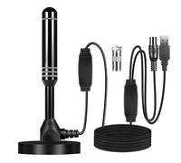 MEgegulo Antena de TV portátil de alta definición para interiores y exteriores, recepción de 360°, antena de TV gratuita de alta ganancia, antena de TV compatible con 4K 1080P VHF/UHF, potenciador de
